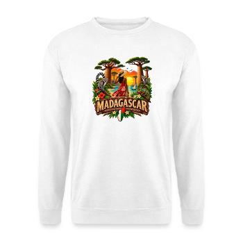 Madagascar Women – Tropisches und exotisches Design - Unisex Pullover - Weiß - Vorne - Alina (178cm) & Michal (187cm)