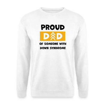 Stolzer Vater von jemandem mit Down-Syndrom - Unisex Pullover - Weiß - Vorne - Alina (178cm) & Michal (187cm)