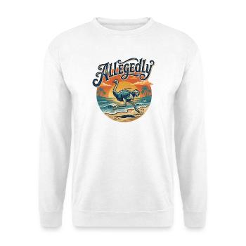 Allegedly Ostrich Funny Lawyer Allegedly - Unisex Pullover - Weiß - Vorne - Alina (178cm) & Michal (187cm)
