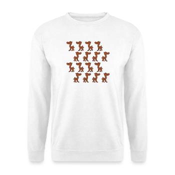 Süßes Chibi-Kamel - Unisex Pullover - Weiß - Vorne - Alina (178cm) & Michal (187cm)
