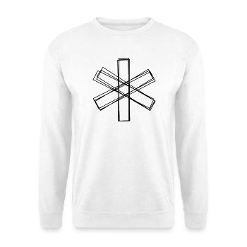 Sternchen handgezeichnet - Unisex Pullover - Weiß - Vorne - Alina (178cm) & Michal (187cm)