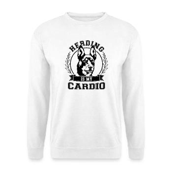 Australian Kelpie Herding is my Cardio Wilsigns - Unisex Pullover - Weiß - Vorne - Alina (178cm) & Michal (187cm)