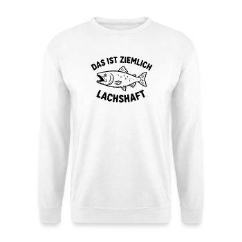  Das Ist Ziemlich Lachshaft Lachs Angeln Humor - Unisex Pullover - Weiß - Vorne - Alina (178cm) & Michal (187cm)
