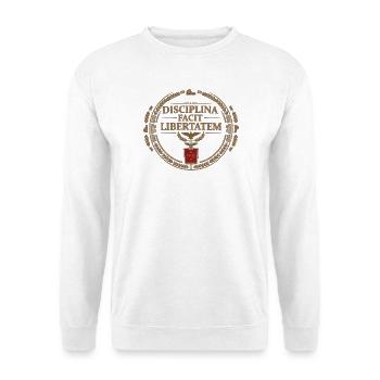Römer  Emblem - Unisex Pullover - Weiß - Vorne - Alina (178cm) & Michal (187cm)