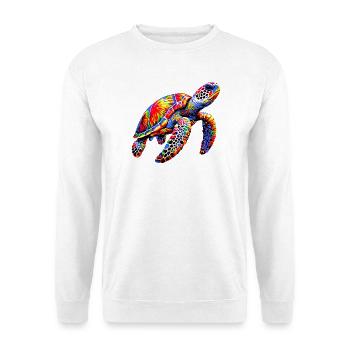 Schildkröte - Unisex Pullover - Weiß - Vorne - Alina (178cm) & Michal (187cm)