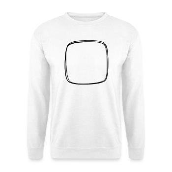 Satzzeichen handgezeichnet - Unisex Pullover - Weiß - Vorne - Alina (178cm) & Michal (187cm)