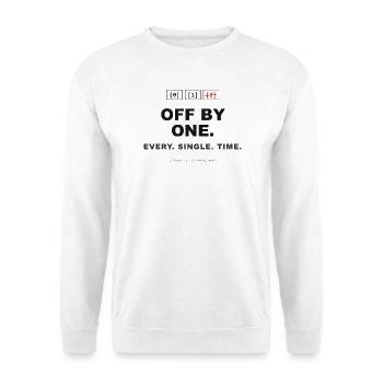Off By One - Unisex Pullover - Weiß - Vorne - Alina (178cm) & Michal (187cm)