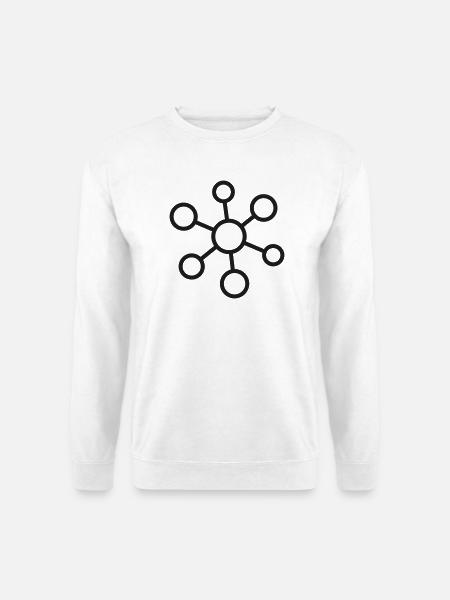 Neurale Netzwerkknoten-Ikone - Unisex Pullover - Weiß