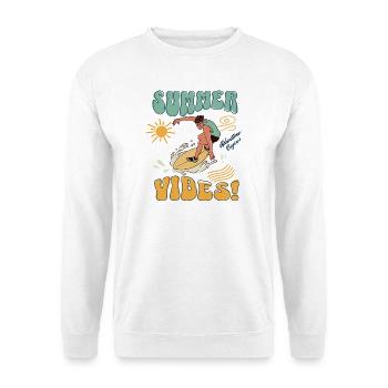 Summer Vibes Surfer - Unisex Pullover - Weiß - Vorne - Alina (178cm) & Michal (187cm)