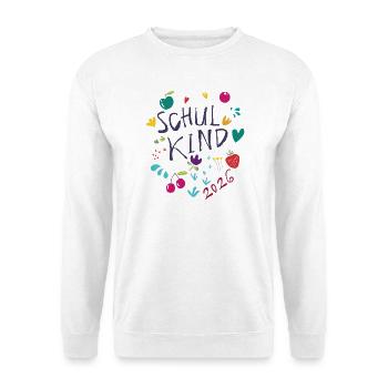 Schulkind 2026  - Unisex Pullover - Weiß - Vorne - Alina (178cm) & Michal (187cm)