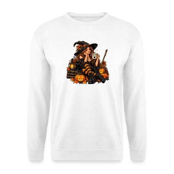 Halloween Hexe - Unisex Pullover - Weiß - Vorne - Alina (178cm) & Michal (187cm)