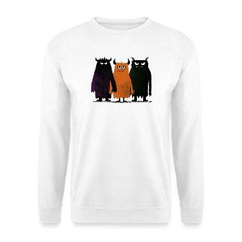 Three Little Monsters "The Crew" - Unisex Pullover - Weiß - Vorne - Alina (178cm) & Michal (187cm)
