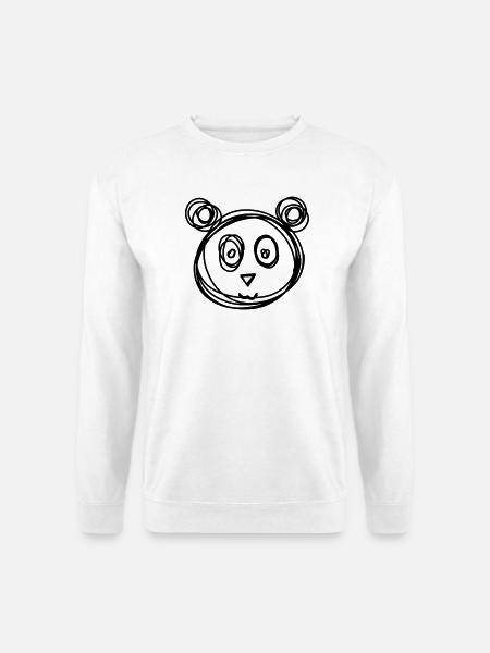 Panda handgezeichnet - Unisex Pullover - Weiß