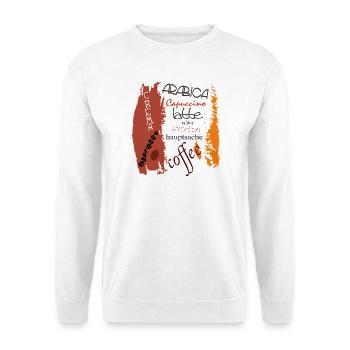Kaffee  - Unisex Pullover - Weiß - Vorne - Alina (178cm) & Michal (187cm)
