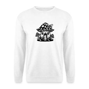 Pilzfeenhaus - Unisex Pullover - Weiß - Vorne - Alina (178cm) & Michal (187cm)