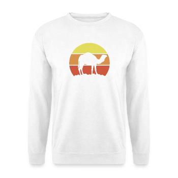 Kamel Retro - Unisex Pullover - Weiß - Vorne - Alina (178cm) & Michal (187cm)