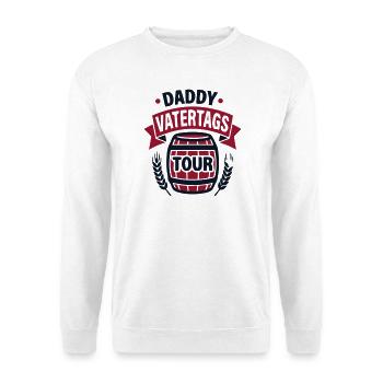 Bierfass Vatertag Logo - Unisex Pullover - Weiß - Vorne - Alina (178cm) & Michal (187cm)