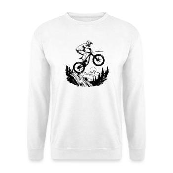 Mountainbike - Unisex Pullover - Weiß - Vorne - Alina (178cm) & Michal (187cm)