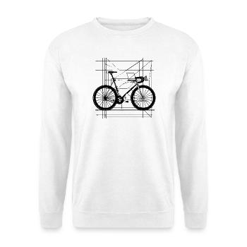 Fahrrad Line Art - Unisex Pullover - Weiß - Vorne - Alina (178cm) & Michal (187cm)