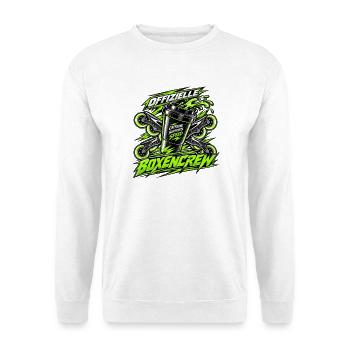 Offizielle Boxencrew Inline Speedskating - Unisex Pullover - Weiß - Vorne - Alina (178cm) & Michal (187cm)
