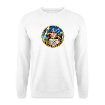 Zeus Donnerthron - Unisex Pullover - Weiß - Vorne - Alina (178cm) & Michal (187cm)