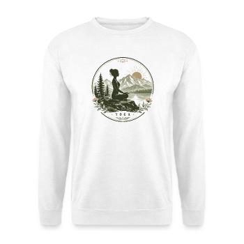  Meditation Yoga Relaxing Pilates Spiritual-Sport - Unisex Pullover - Weiß - Vorne - Alina (178cm) & Michal (187cm)
