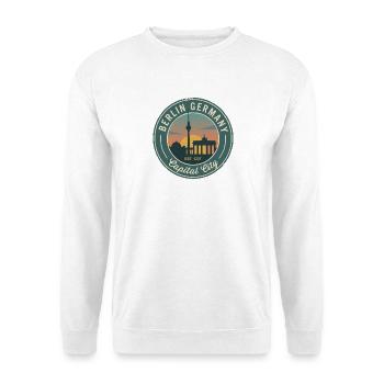 Vintage-Berliner Deutschland-Abzeichen - Unisex Pullover - Weiß - Vorne - Alina (178cm) & Michal (187cm)
