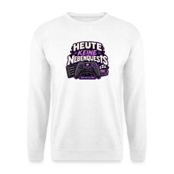 Heute keine Nebenquests Gaming | Gamer - Unisex Pullover - Weiß - Vorne - Alina (178cm) & Michal (187cm)