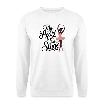 Herz auf der Bühne Ballett - Unisex Pullover - Weiß - Vorne - Alina (178cm) & Michal (187cm)
