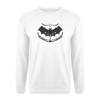 Nachtflügel und Dunkle Schädel - Unisex Pullover - Weiß - Vorne - Alina (178cm) & Michal (187cm)