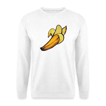 Sonnenbeschienene Bananen-Aquarellschale - Unisex Pullover - Weiß - Vorne - Alina (178cm) & Michal (187cm)