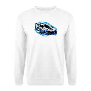 Future Auto Silber – Neon Speed - Unisex Pullover - Weiß - Vorne - Alina (178cm) & Michal (187cm)