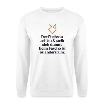 ZEICHEN SETZEN GEGEN RECHTS - Unisex Pullover - Weiß - Vorne - Alina (178cm) & Michal (187cm)