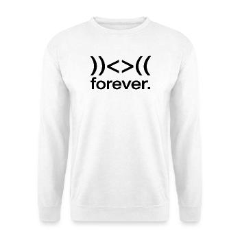 Für immer hin und her - Unisex Pullover - Weiß - Vorne - Alina (178cm) & Michal (187cm)