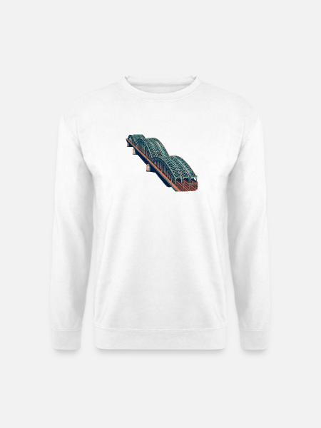 Hohenzollernbrücke Risograph - Unisex Pullover - Weiß