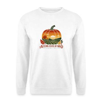 Goldener Herbst auf dem Feld – Herbstlicher Geisteszustand - Unisex Pullover - Weiß - Vorne - Alina (178cm) & Michal (187cm)