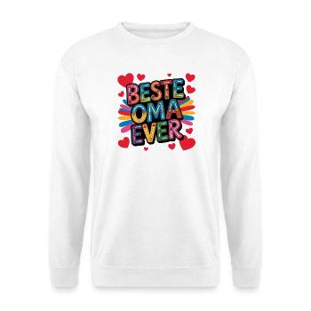 Best Oma Ever - Unisex Pullover - Weiß - Vorne - Alina (178cm) & Michal (187cm)