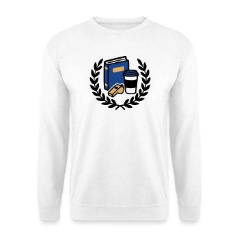 Grad Class Abschluss Logo - Unisex Pullover - Weiß - Vorne - Alina (178cm) & Michal (187cm)