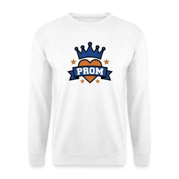Prom Herz Banner Wappen - Unisex Pullover - Weiß - Vorne - Alina (178cm) & Michal (187cm)