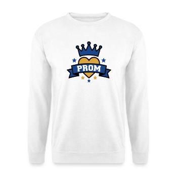 Prom Herz Krone Abzeichen - Unisex Pullover - Weiß - Vorne - Alina (178cm) & Michal (187cm)