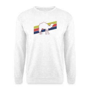 Kamel Silhouette Retro Style - Unisex Pullover - Weiß - Vorne - Alina (178cm) & Michal (187cm)