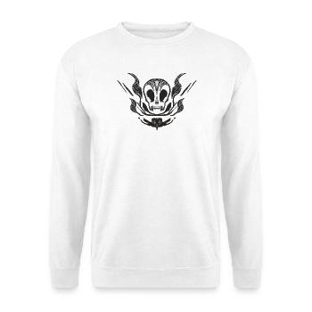 Gotischer Schädel mit Tentakeln - Unisex Pullover - Weiß - Vorne - Alina (178cm) & Michal (187cm)