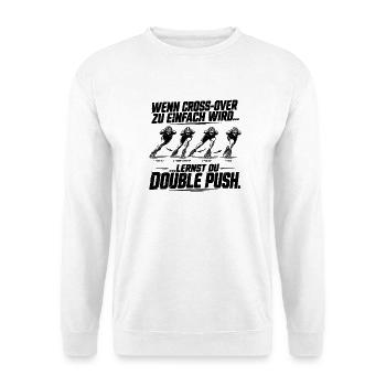 Double Push Speedskating Technik - Unisex Pullover - Weiß - Vorne - Alina (178cm) & Michal (187cm)