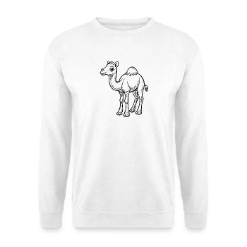 Niedliches Kamel - Unisex Pullover - Weiß - Vorne - Alina (178cm) & Michal (187cm)