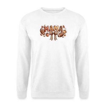 Herbst-Fußball Mama Leopard Bow - Unisex Pullover - Weiß - Vorne - Alina (178cm) & Michal (187cm)