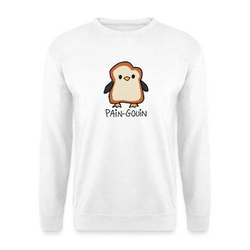 Pinguin Pain-Gouin - Unisex Pullover - Weiß - Vorne - Alina (178cm) & Michal (187cm)