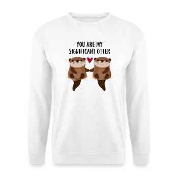 Otterliebe im Doppelpack - Unisex Pullover - Weiß - Vorne - Alina (178cm) & Michal (187cm)