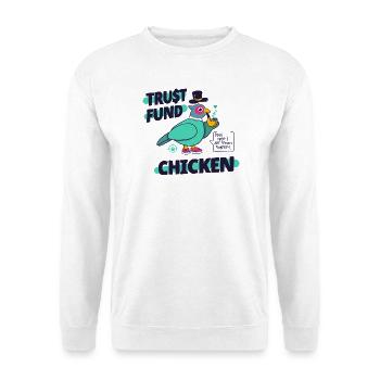 Treuhandfonds Chicken Bold Comic Pheasant Art - Unisex Pullover - Weiß - Vorne - Alina (178cm) & Michal (187cm)