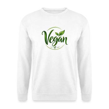 Vegan - Veganer - fleischfrei - fleischlos - Unisex Pullover - Weiß - Vorne - Alina (178cm) & Michal (187cm)