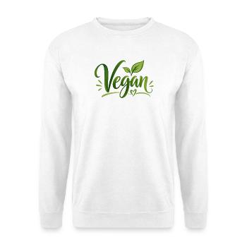 Vegan - Veganer - fleischfrei - fleischlos - Unisex Pullover - Weiß - Vorne - Alina (178cm) & Michal (187cm)